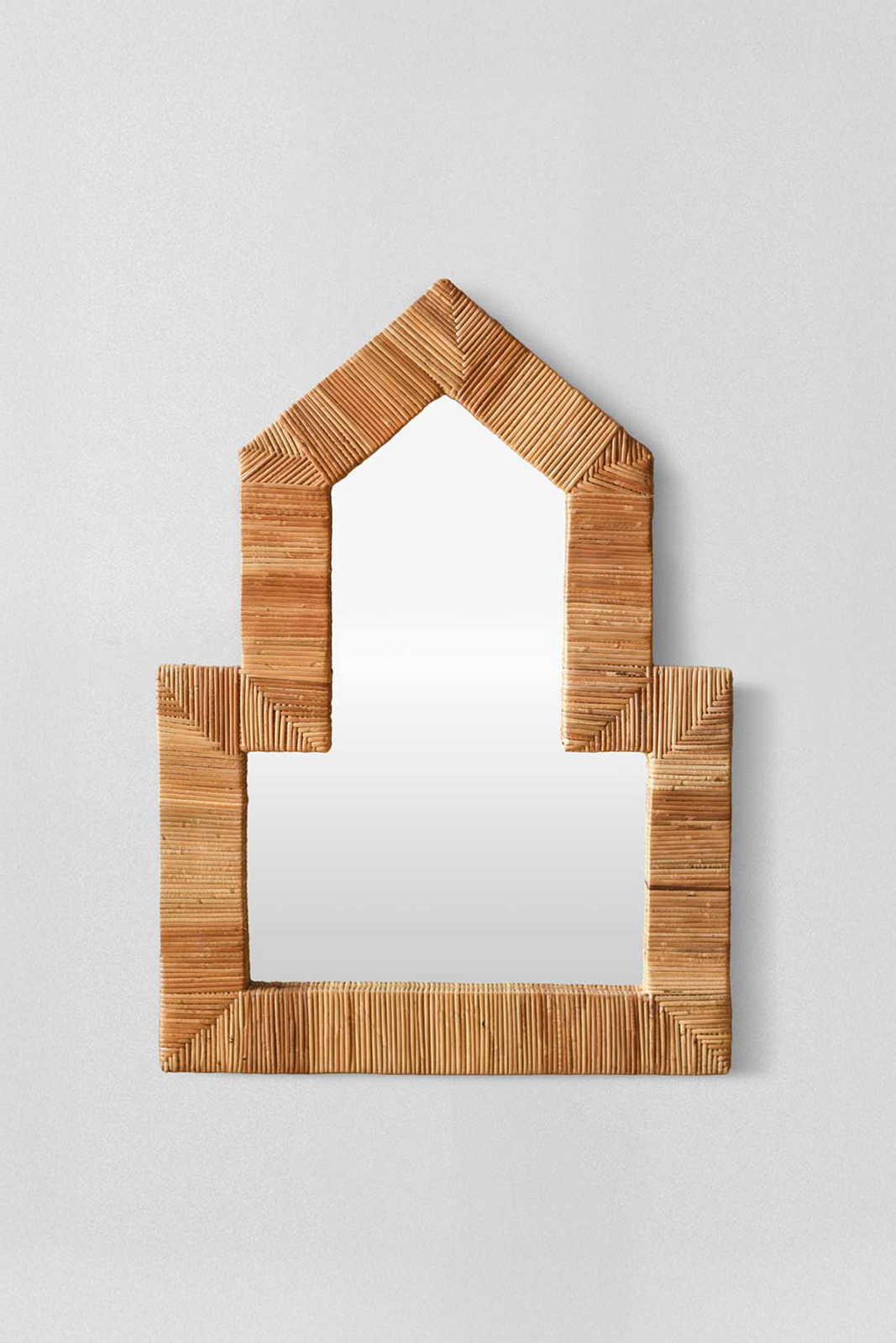 Small Shanghai rattan mirror – Produced by Vivai Del Sud – Italy 1970
