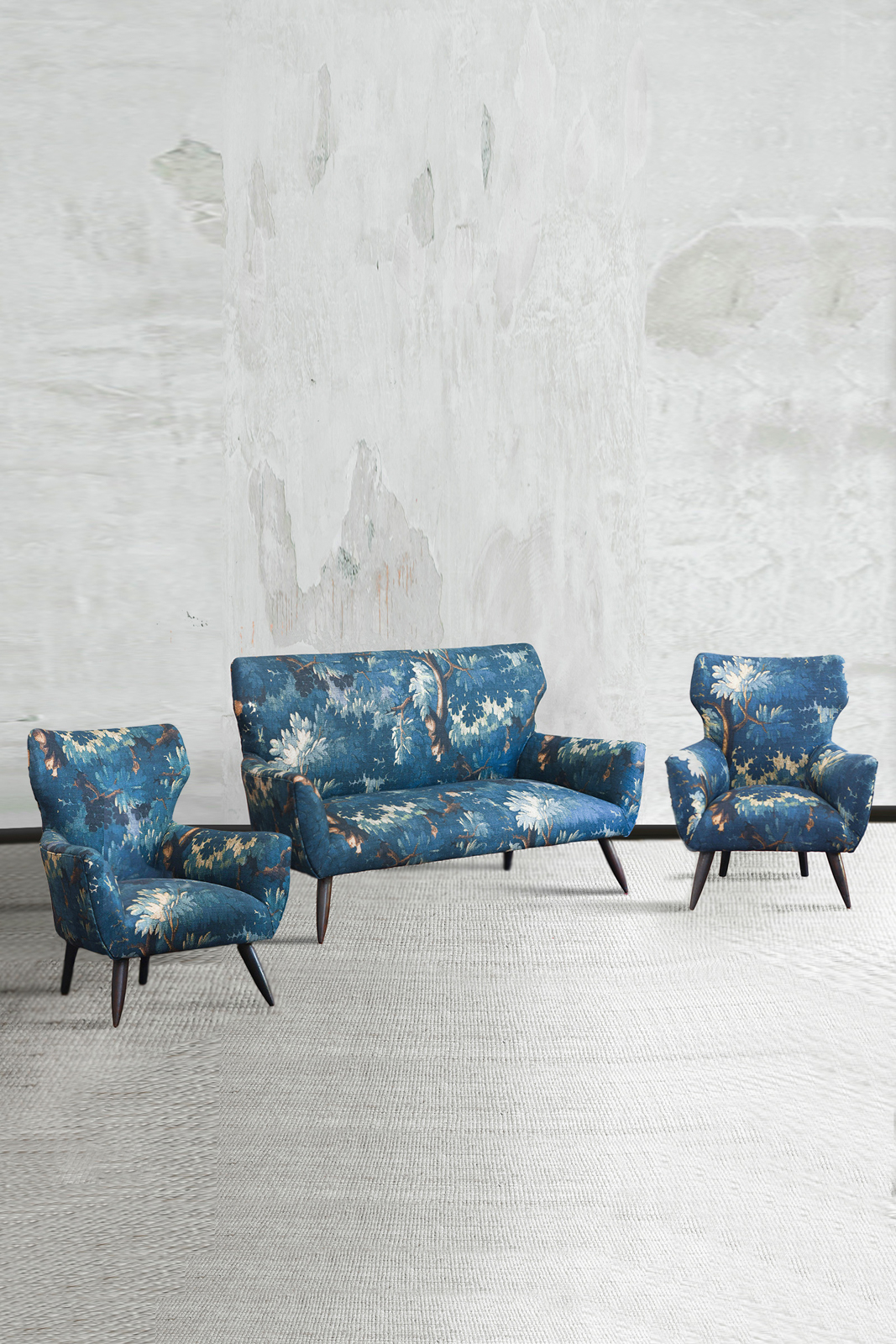 Mid-century bergère living room set
