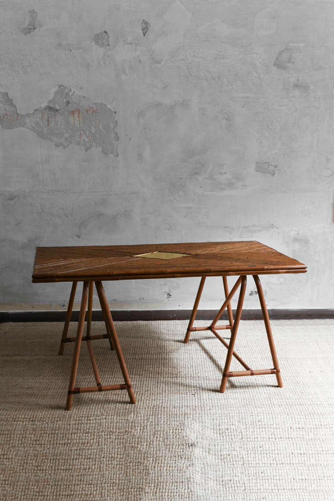 Bamboo table with brass detail – Molto Editions