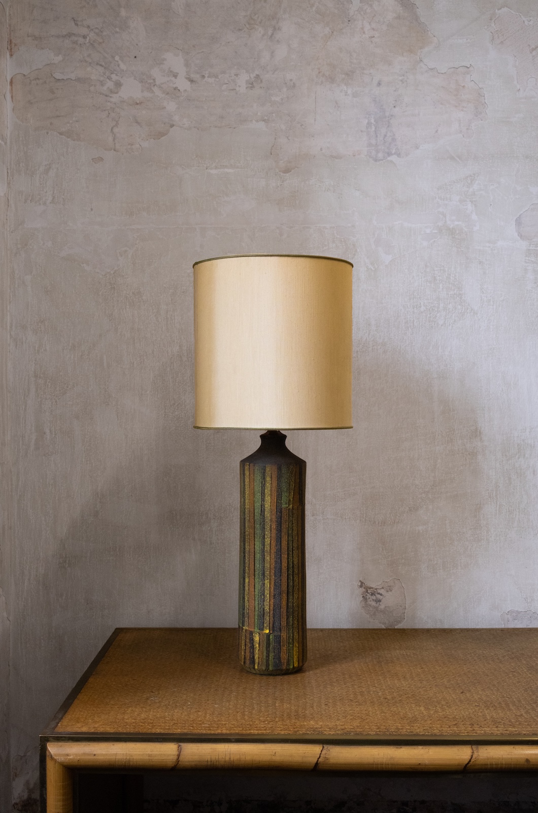1960s Aldo Londi for Bitossi glazed ceramic table lamp